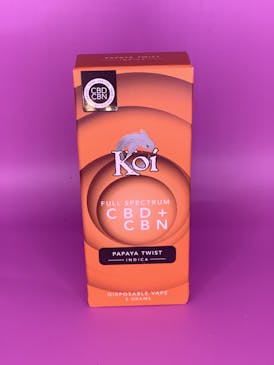 Koi Full Spectrum CBD+CBN - 2 gram Disposable - Indica Papaya Twist