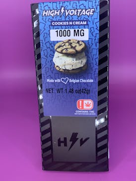 High Voltage - Cookies N Cream - Chocolate Bar - 1000 mg