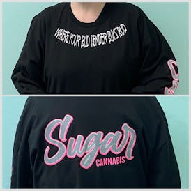 Sugar Cannabis Brand Long Sleeve Black Shirt