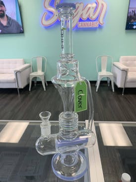 Clover Glass Water Pipe - Purple