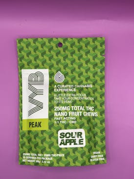 VYB Nano Fruit Chews 250 mg - Peak - Sour Apple