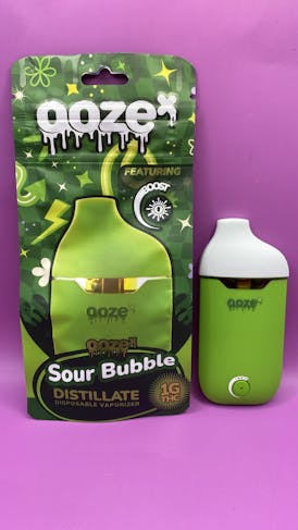 OOZE 1g DISPOSABLE DISTILLATE VAPE - SOUR BUBBLE - INDICA