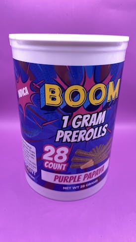 BOOM - 28 1g PRE ROLLS - PURPLE PAPAYA - INDICA
