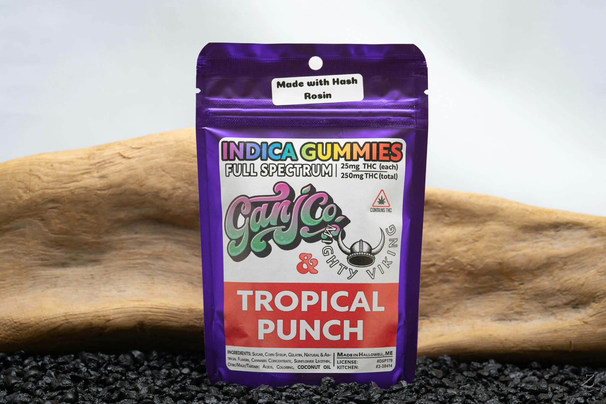 GanjCo 250mg THC Hash Rosin Indica Gummies - Tropical Punch