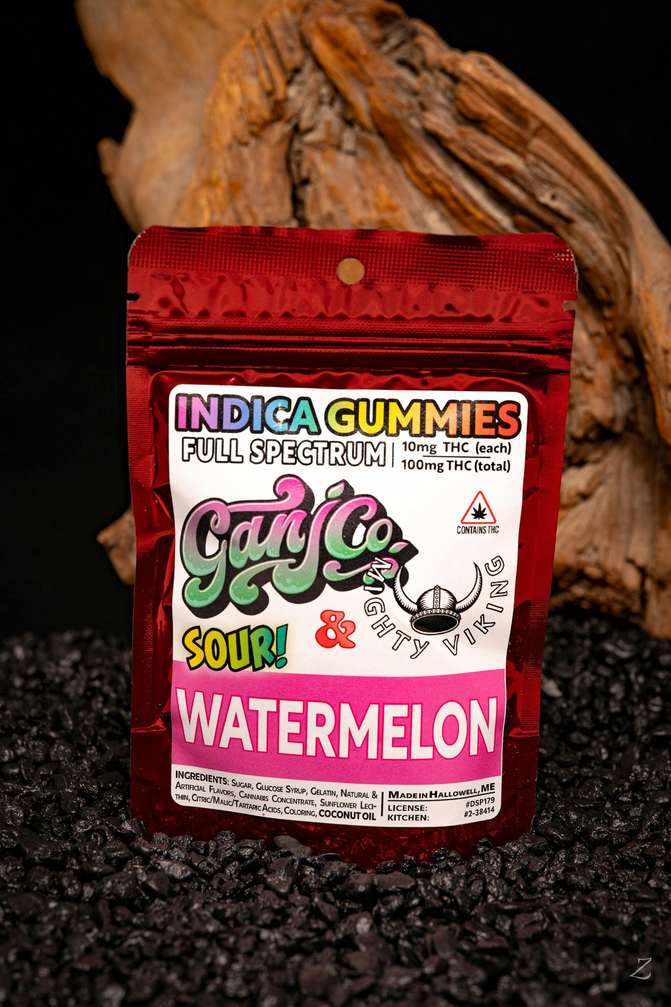 10mg Sour Watermelon Indica Gummies-100mg Total | Gummies | 10pk | 10mg/ea