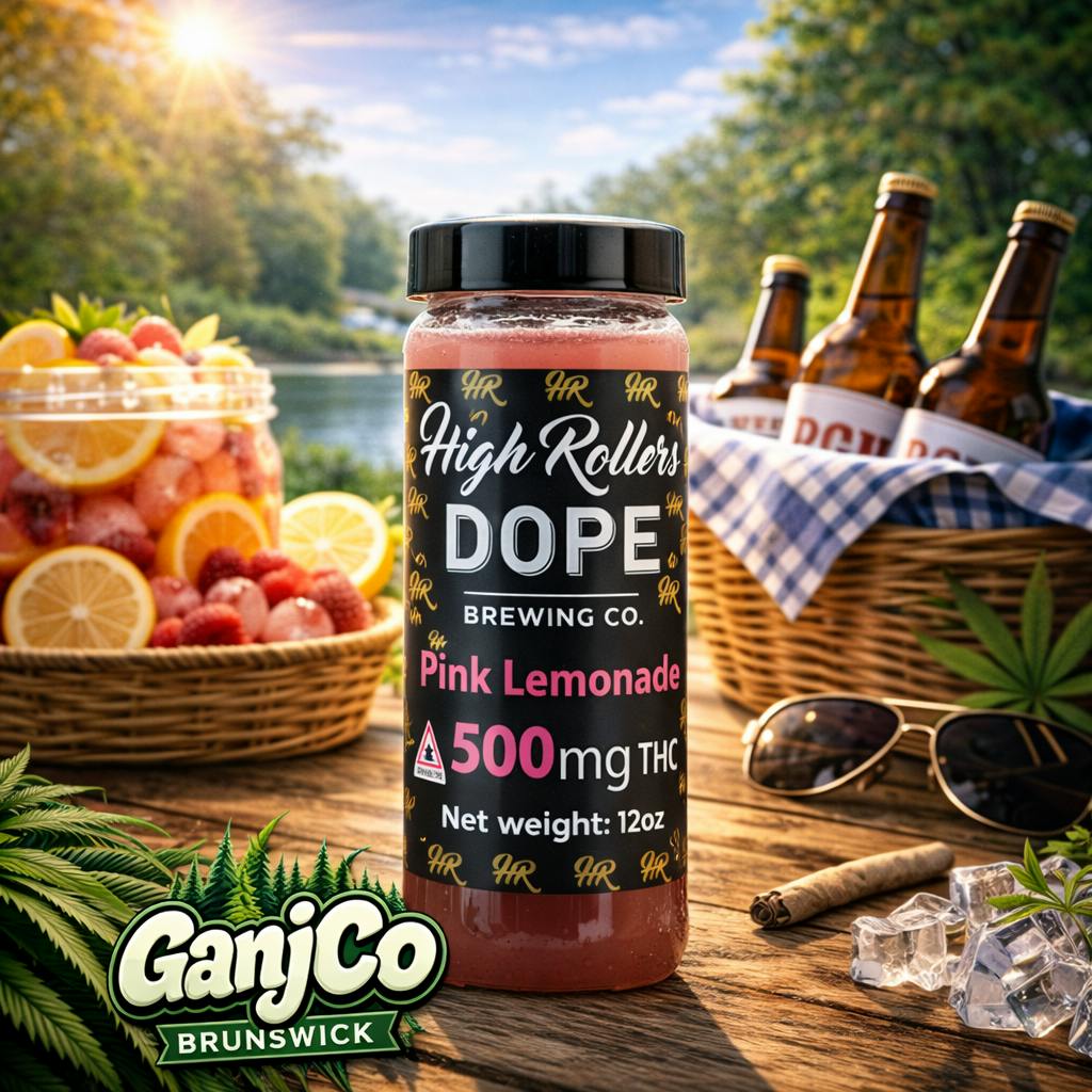 High Roller 500mg THC Pink Lemonade - Dope Brewing co