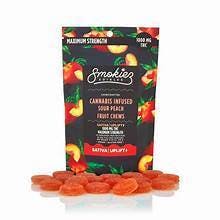 Sour Peach Gummies | 1000mg | 20ct | 50mg/ea by Smokiez Edibles