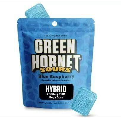 Sour Blue Raspberry Gummies | 2000mg/ea by Green Hornet