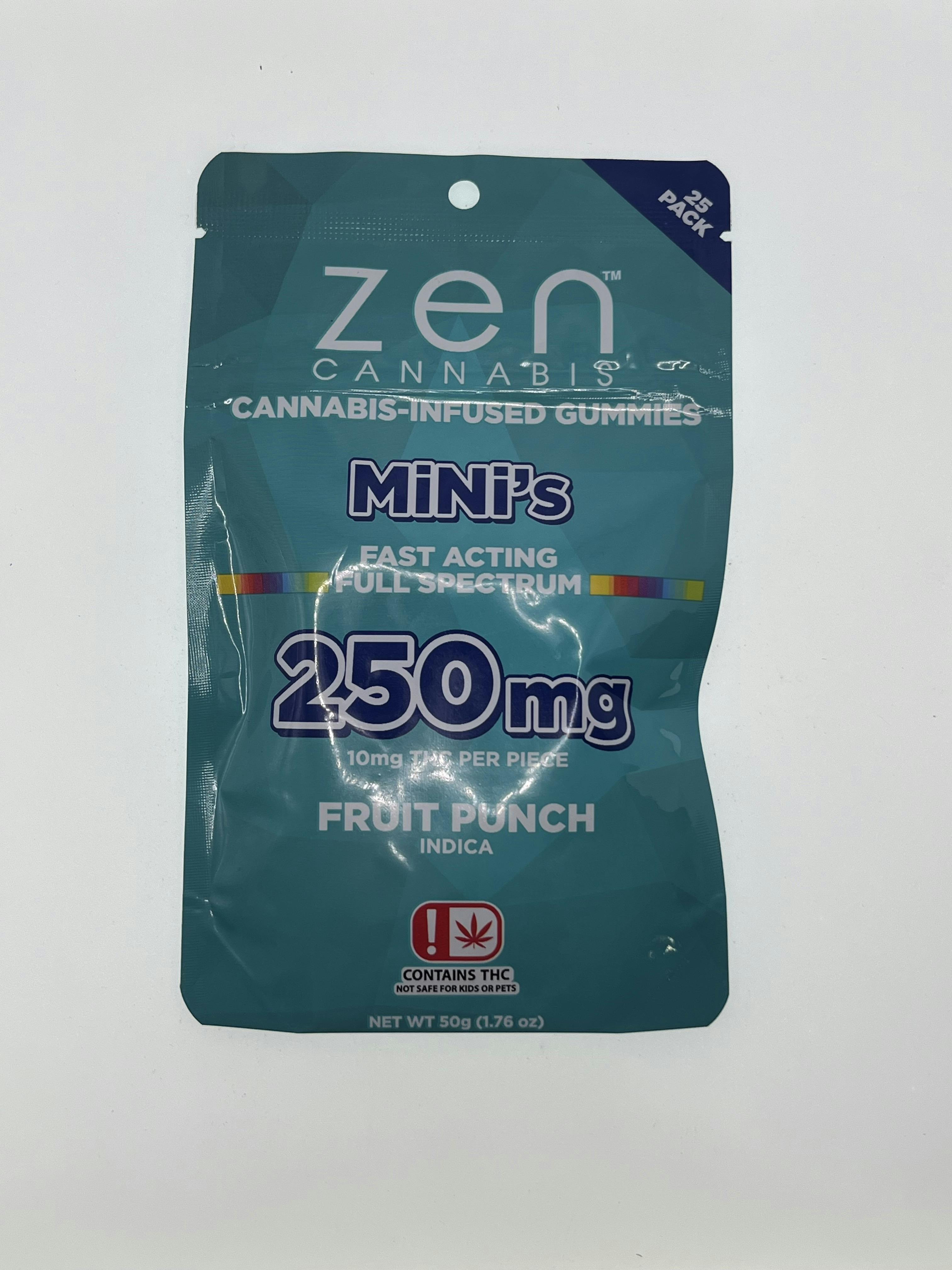 Zen Cannabis | Fruit Punch Gummies | 250mg | 25ct | 10mg/ea