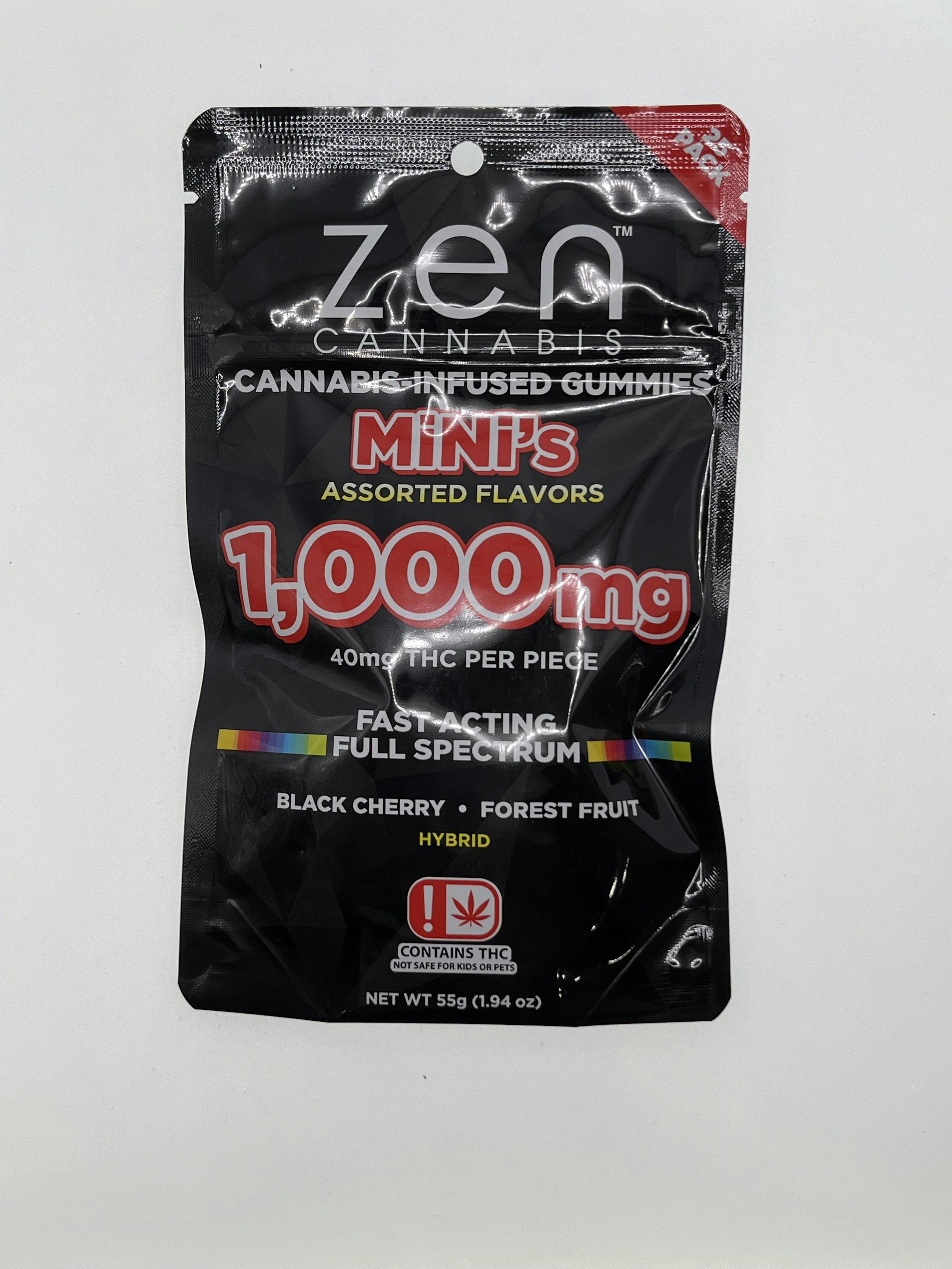 Zen | Assorted Hybrid Gummies | 1000mg | 25ct | 40mg/ea