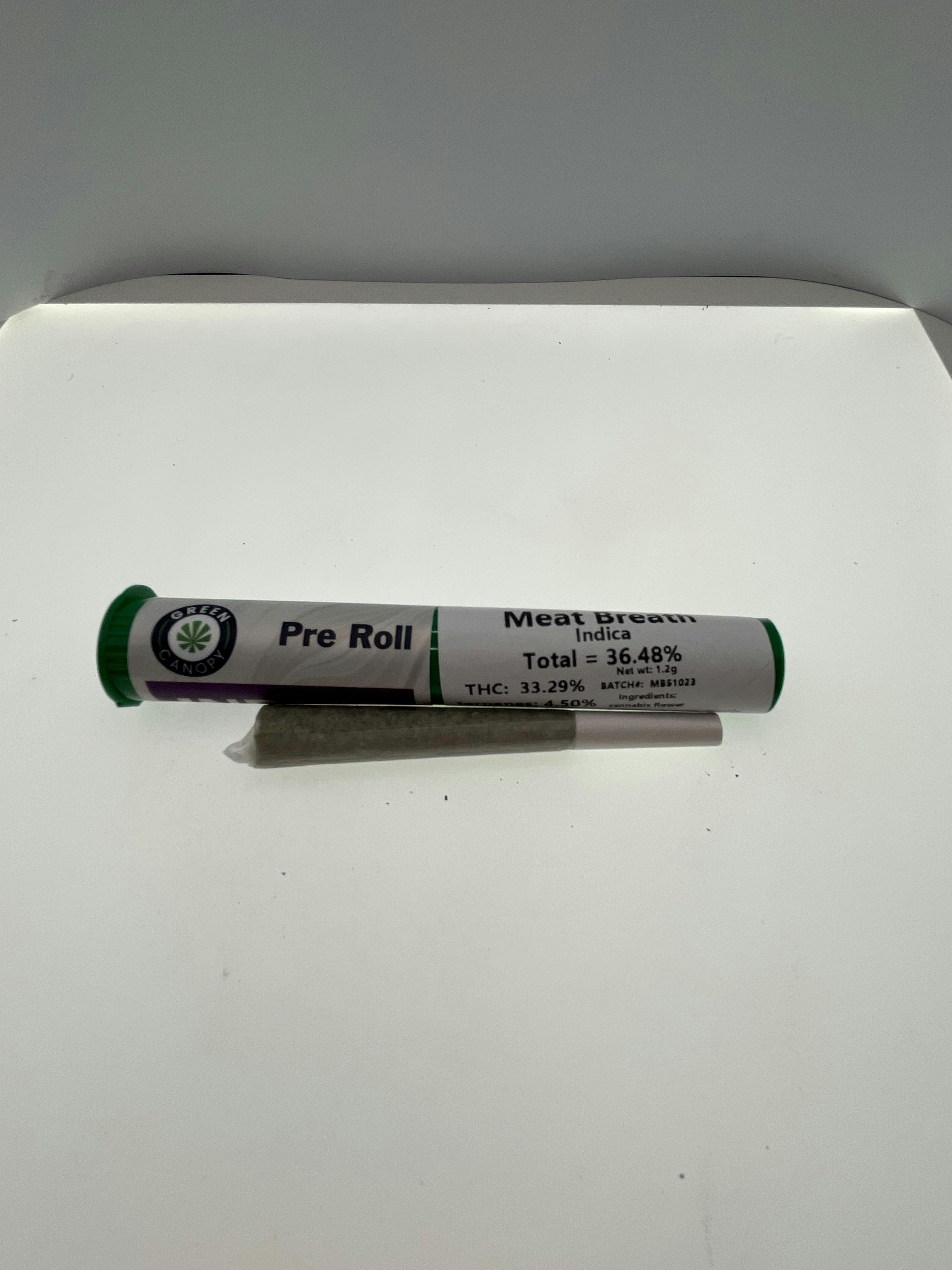 Green Canopy 1g Pre Roll (Meat Breath)