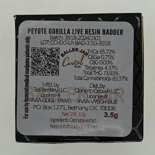 Cartel Oil Co | Peyote Gorilla | Live Resin Badder | 3.5g
