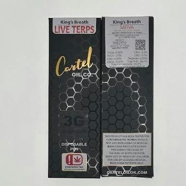 Cartel Oil Co | King's Breath | Live Terp Disposable | 3g