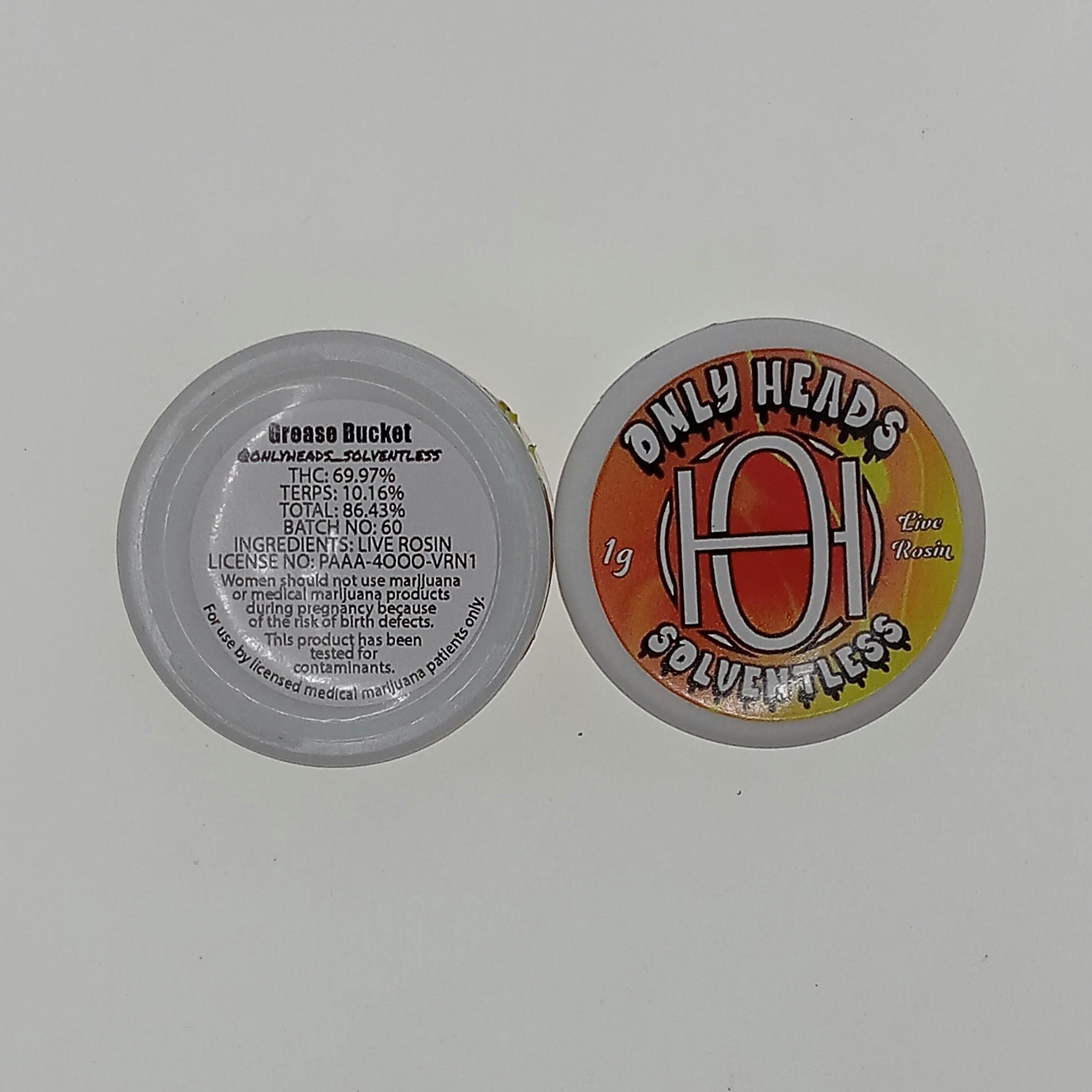 Grease Bucket Live Rosin 1g (Only Heads)