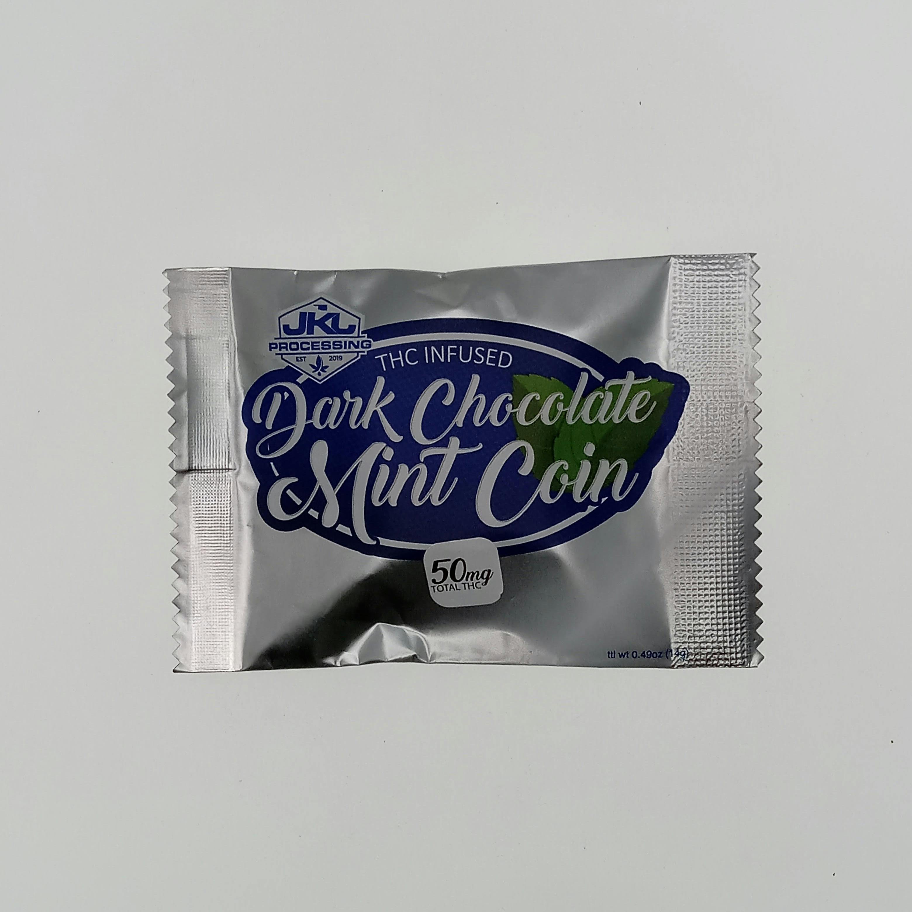 Dark Chocolate Mint Coin - 50mg | Chocolates | 50mg/ea by JKJ Processing