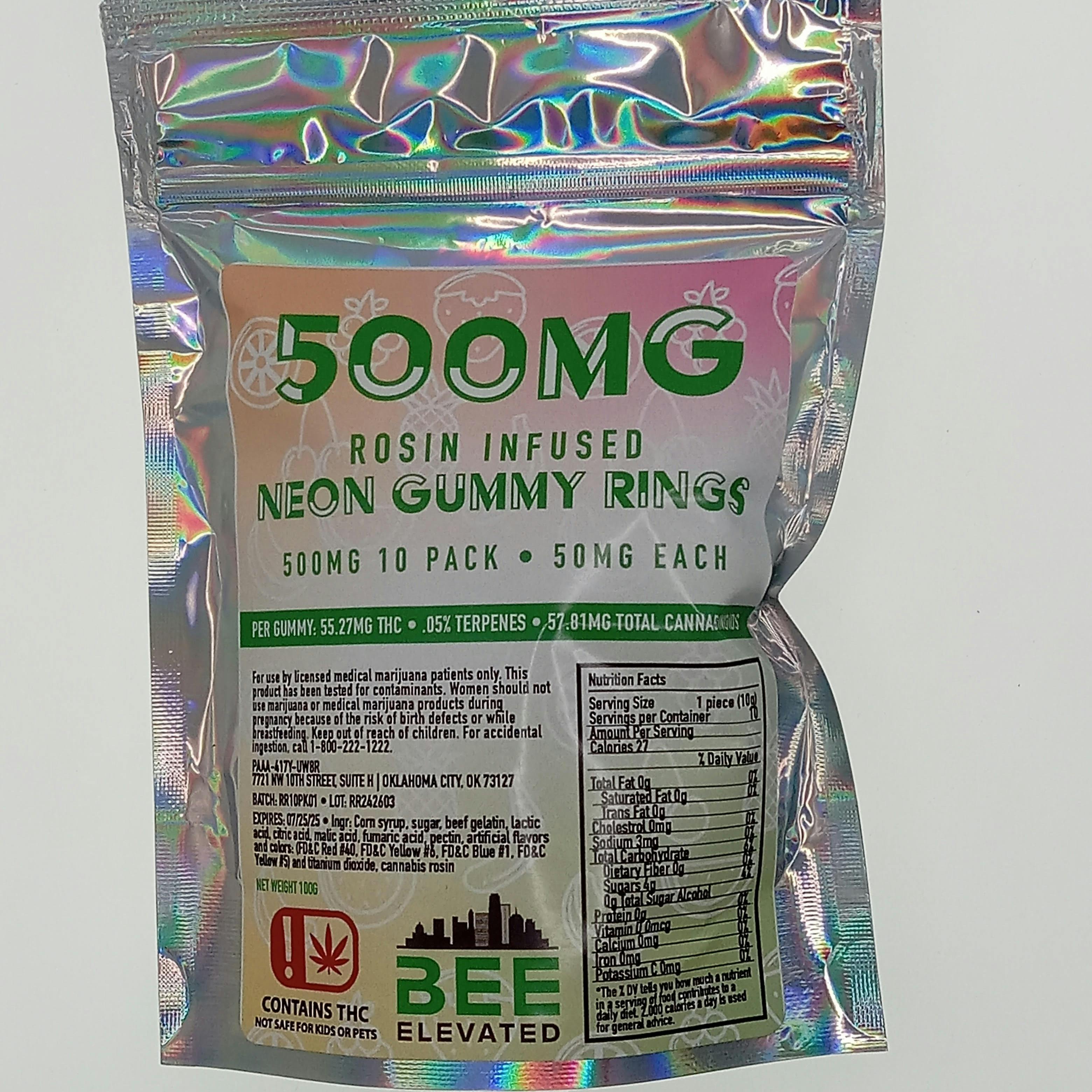 500MG Live Hash Rosin Ring by Bee Elevated