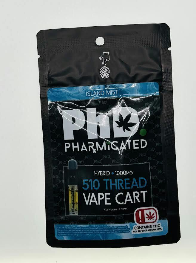 Pharmicated 510 Thread Vape Cart - 1000 mg - Island Mist (H)