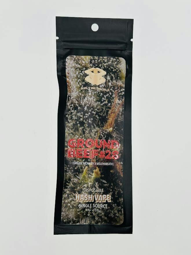 Burly Botanicals | Ground Beef #28 | .5g Disposable Hash Vape