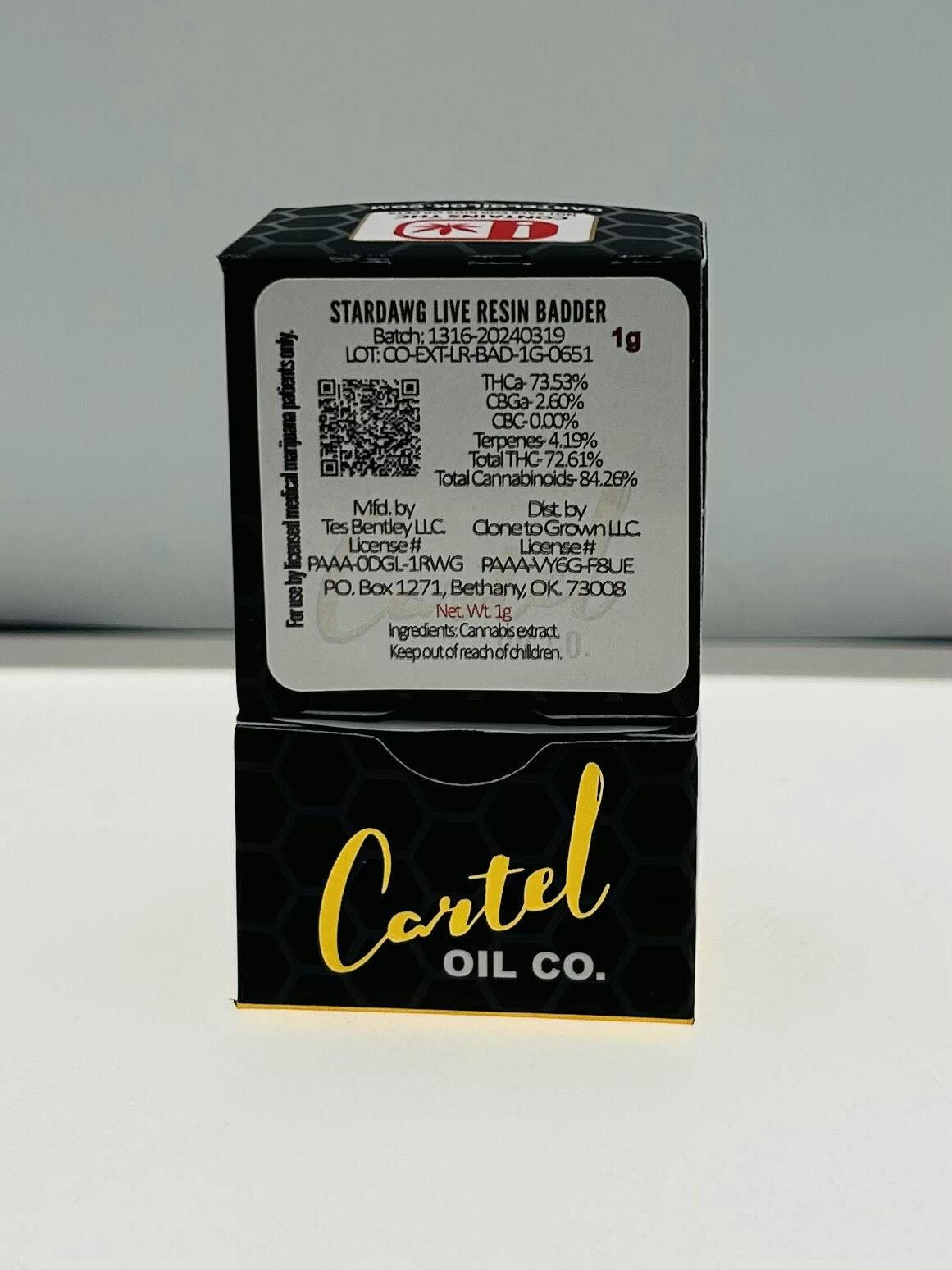 Cartel Oil Co | Stardawg | Live Resin Badder | 1g