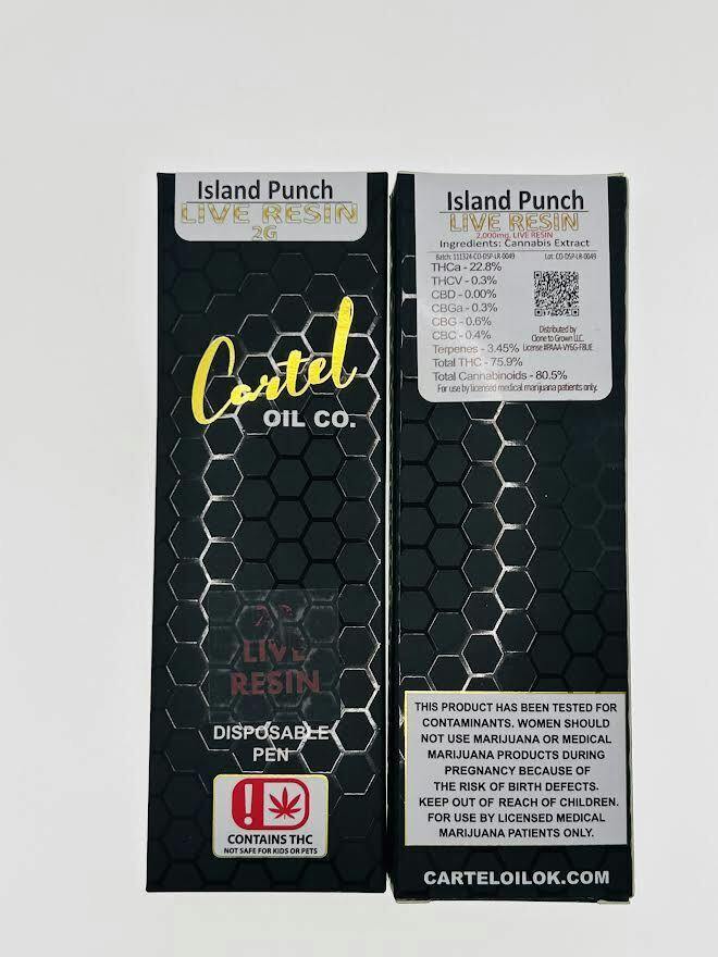 Cartel Oil Co | Island Punch | Live Resin Disposable | 2g