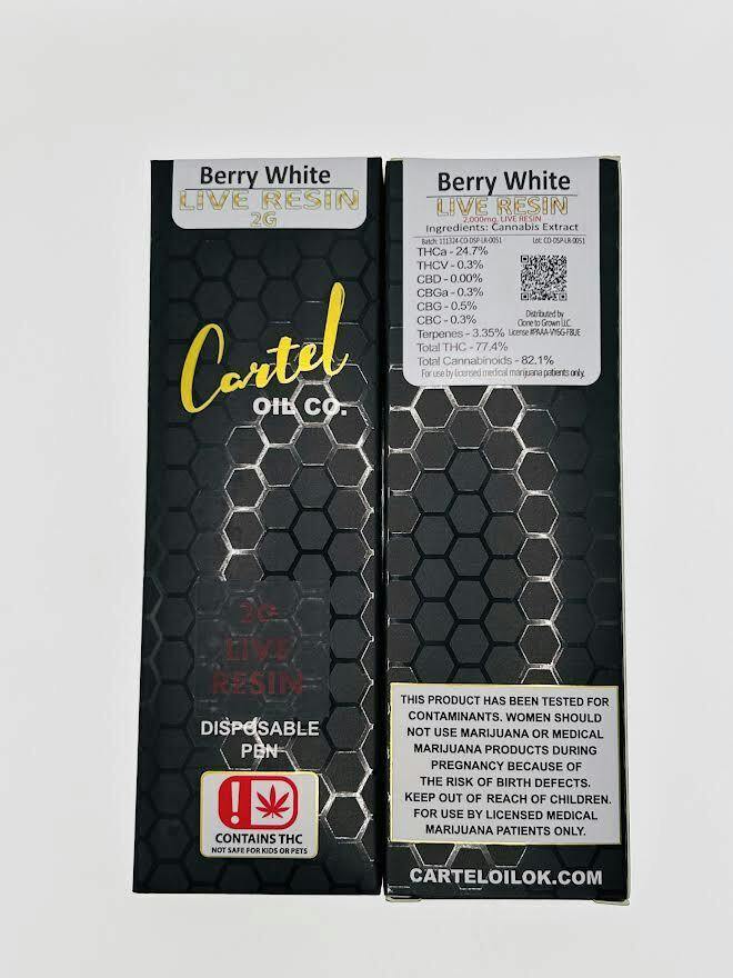 Cartel Oil Co | Berry White | Live Resin Cartridge | 2g