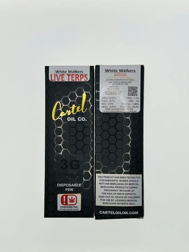 Cartel Oil Co | Whte Walkers | Live Terp Disposable | 3g
