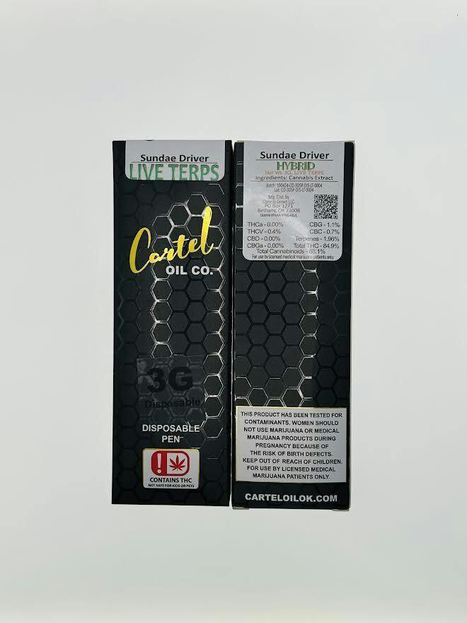 Cartel Oil Co | Sundae Driver | Live Terp Disposable | 3g