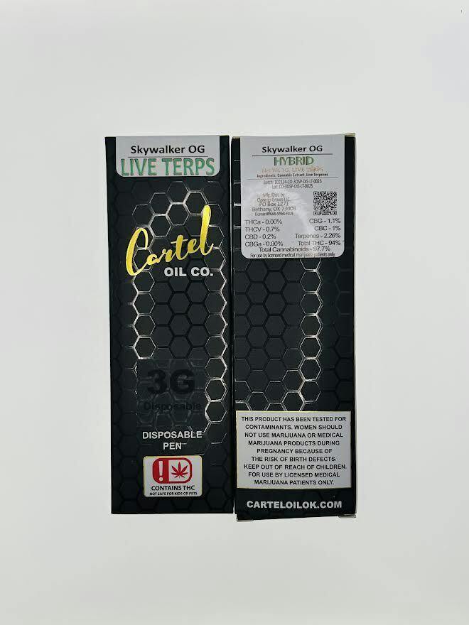 Cartel Oil Co | Skywalker OG | Live Terp Disposable | 3g