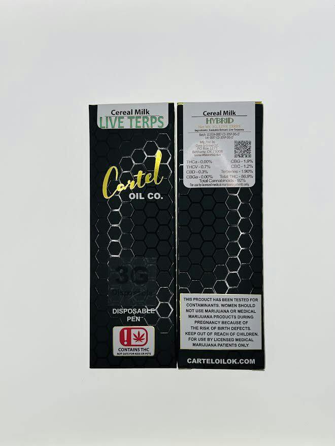 Cartel Oil Co | Cereal Milk | Live Terp Disposable | 3g