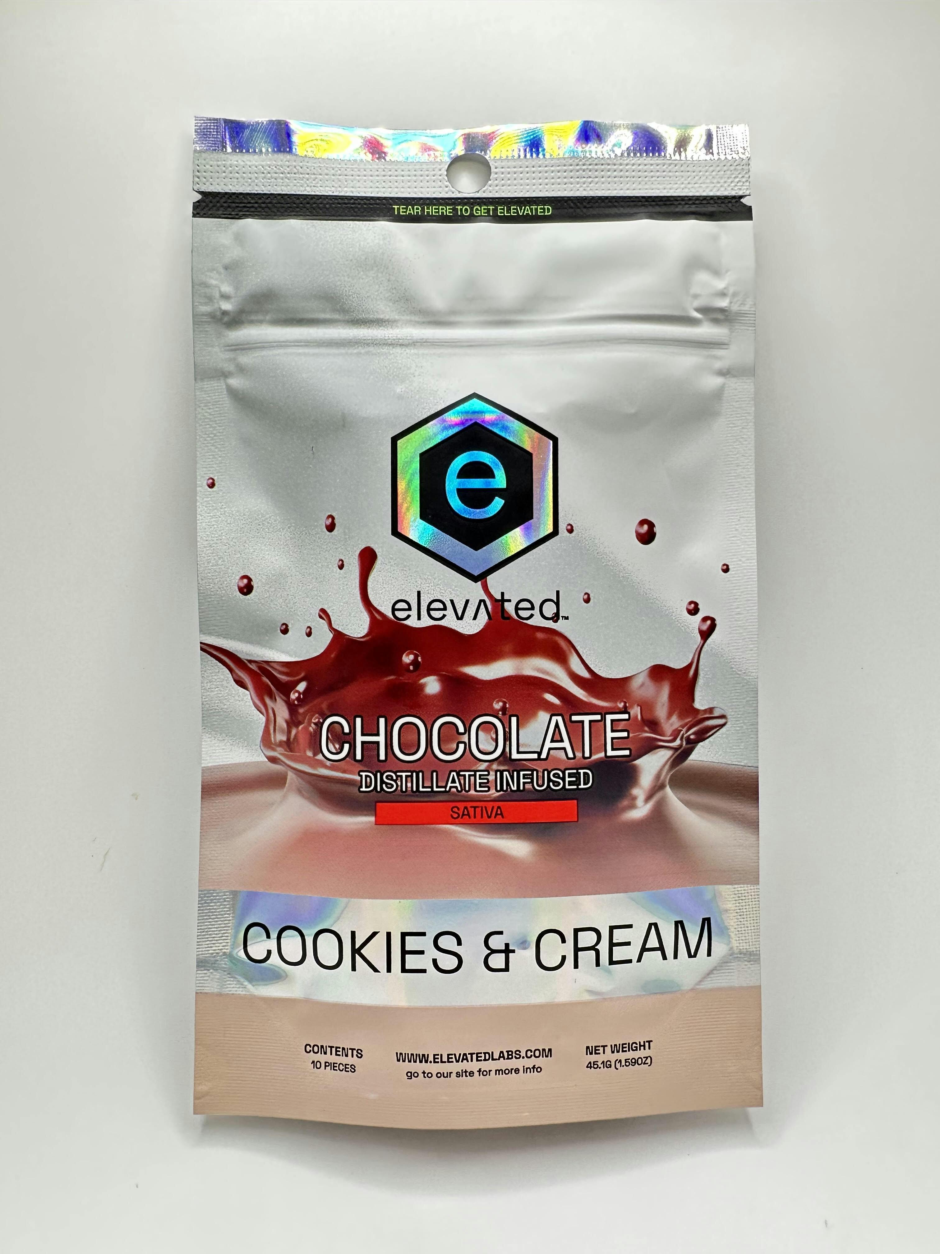 Elevated | Cookies & Cream Chocolate | 100mg | 10ct | 10mg/ea