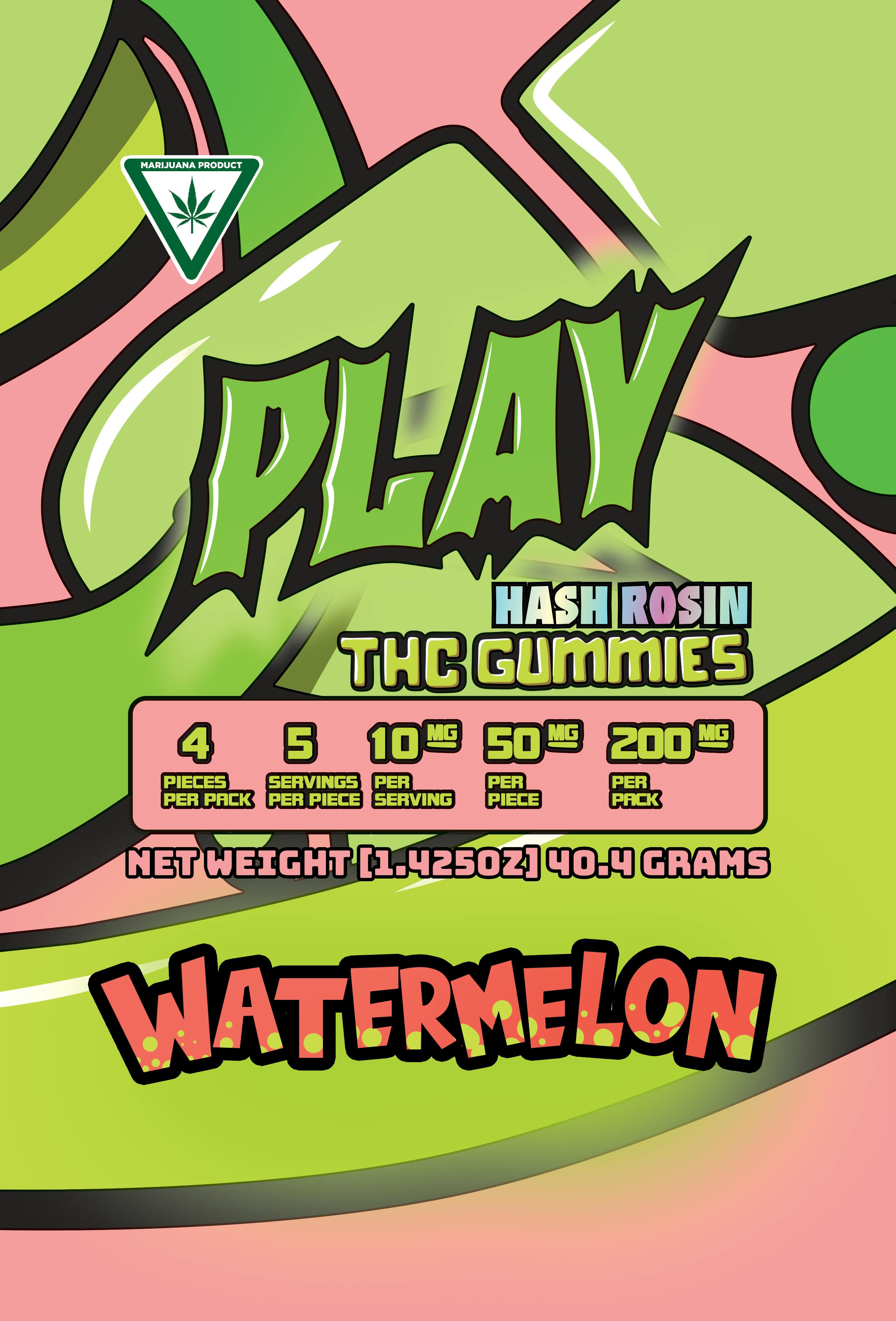 Play | Watermelon | 200mg | Gummies