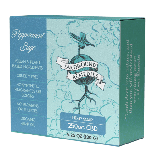 Peppermint Sage 250mg CBD Soap by Earthbound Remedies