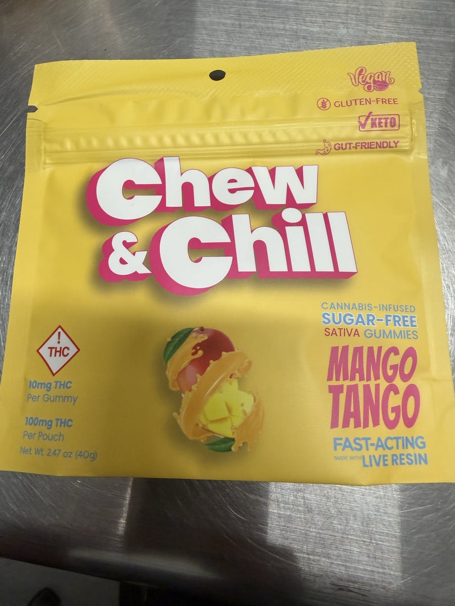 Chew & Chill - Mango Tango - 100mg Sativa gummies Live resin