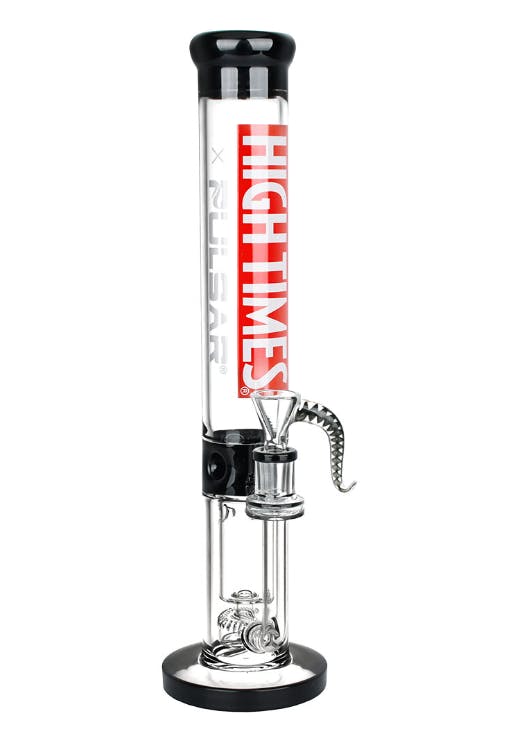 x Pulsar Logo Straight Tube Recycler Water Pipe | 14.75" | 14mm F