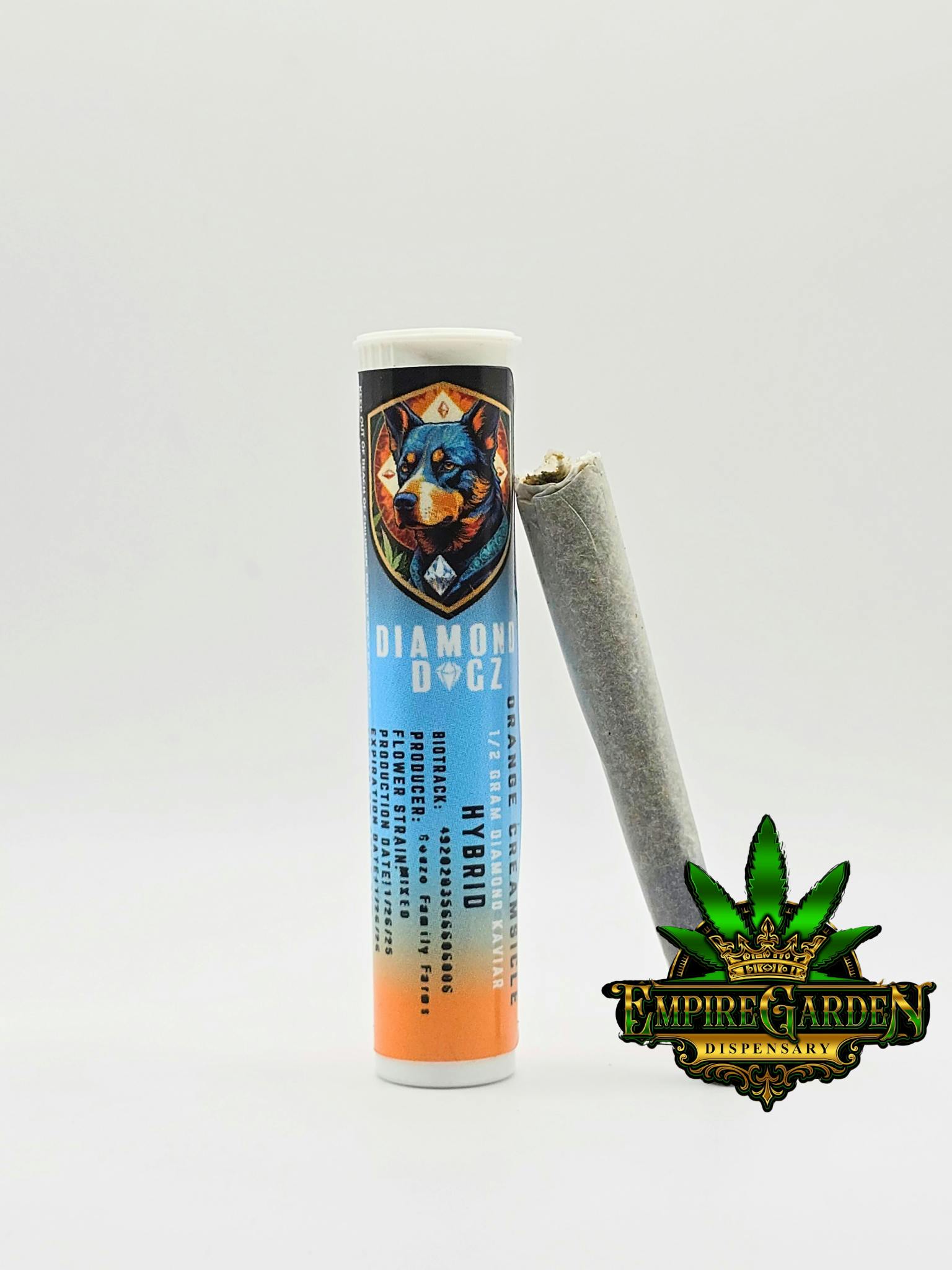 Diamond Gogz Kaviar Diamond Infused 1/2 Pre-roll Orange Creamsicle (Hybrid) at Empire Garden Cannabis Dispensary