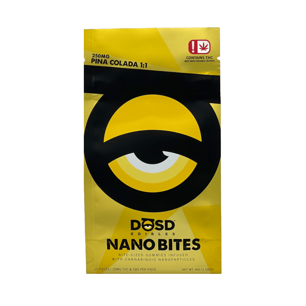 Nano Bites - Pina Colada 1:1 - 250mg, Sativa Enhanced