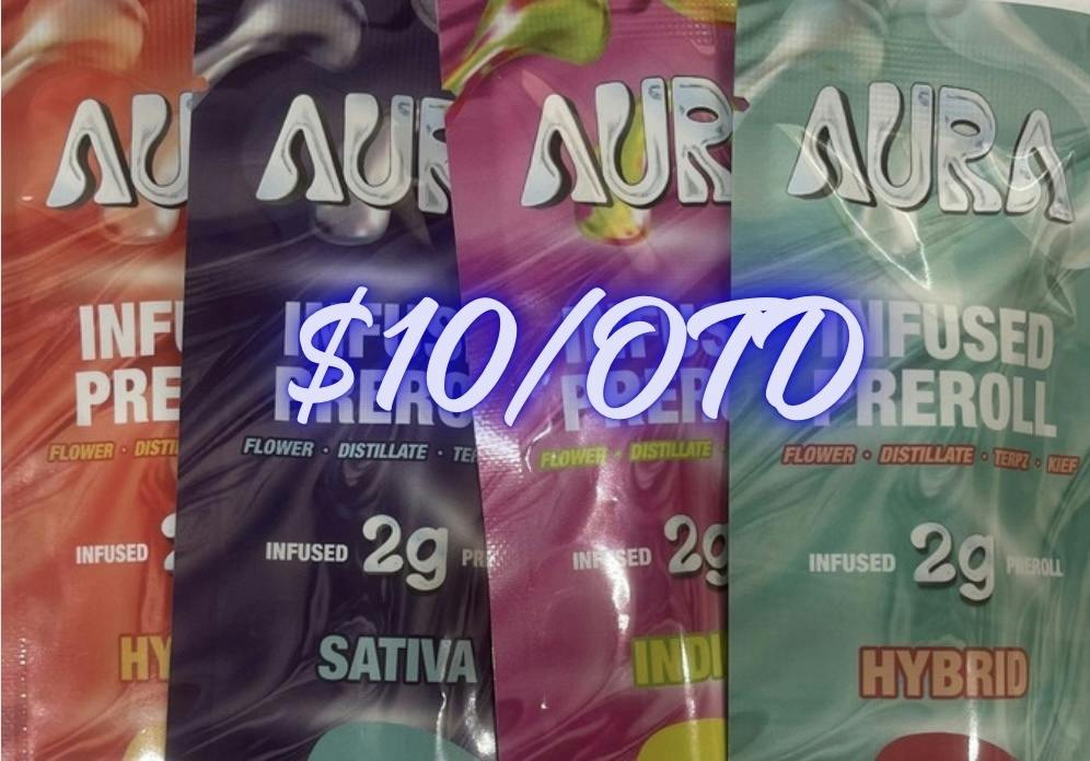 AURA BLUE RASPBERRY BURST INFUSED PREROLL 2G
