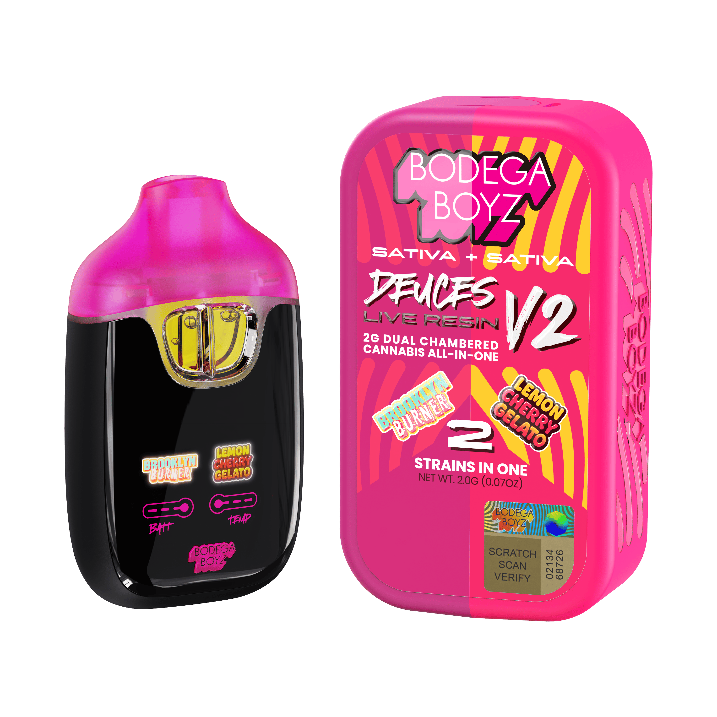 Deuces | Brooklyn Burner + Lemon Cherry Gelato | Disposable | 2g by Bodega Boyz