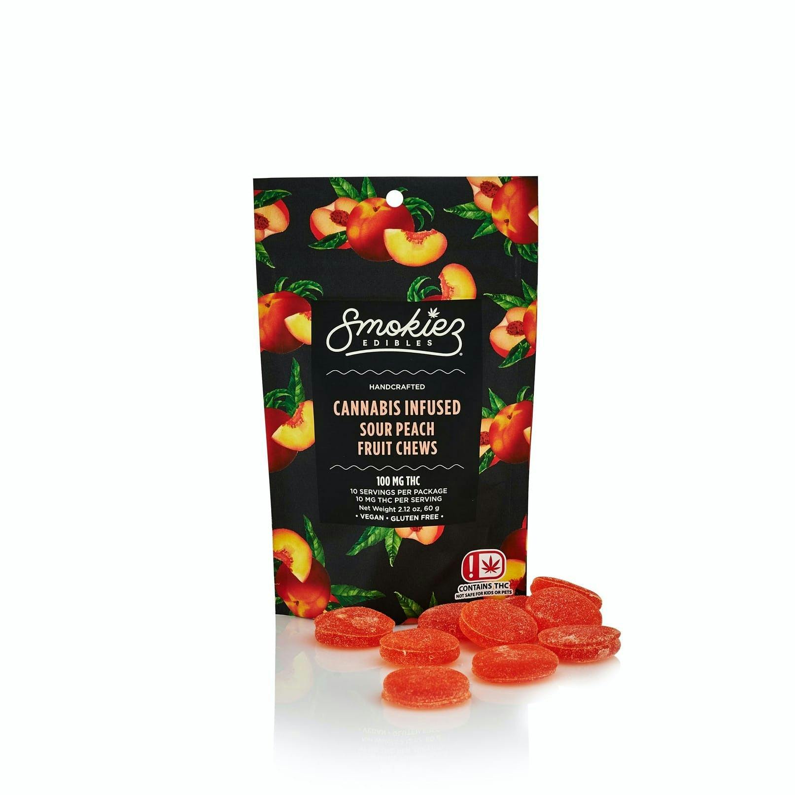Sour Peach Fruit Chews - 100 mg THC - OK