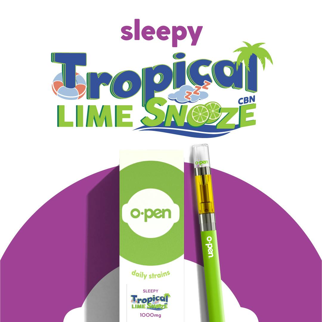 Tropical Lime Snooze THC & CBN 1g Cart by O.Pen