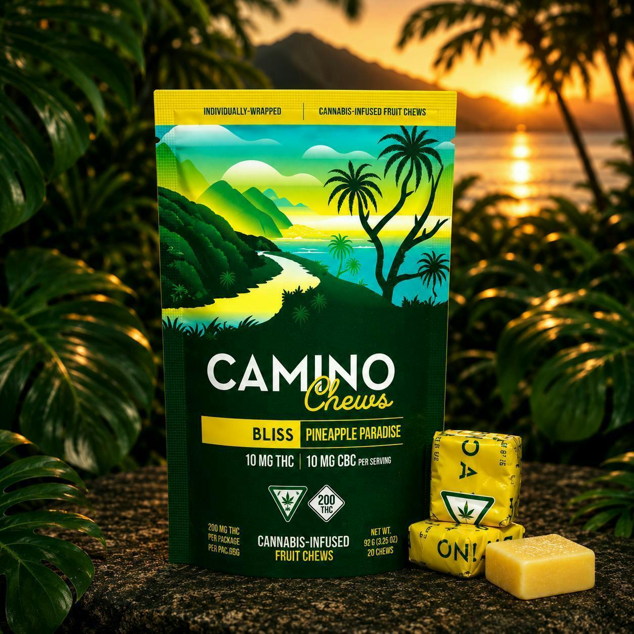 Bliss | Pineapple Paradise 1:1 THC:CBC Gummies | 200mg | 20ct | 10mg/ea