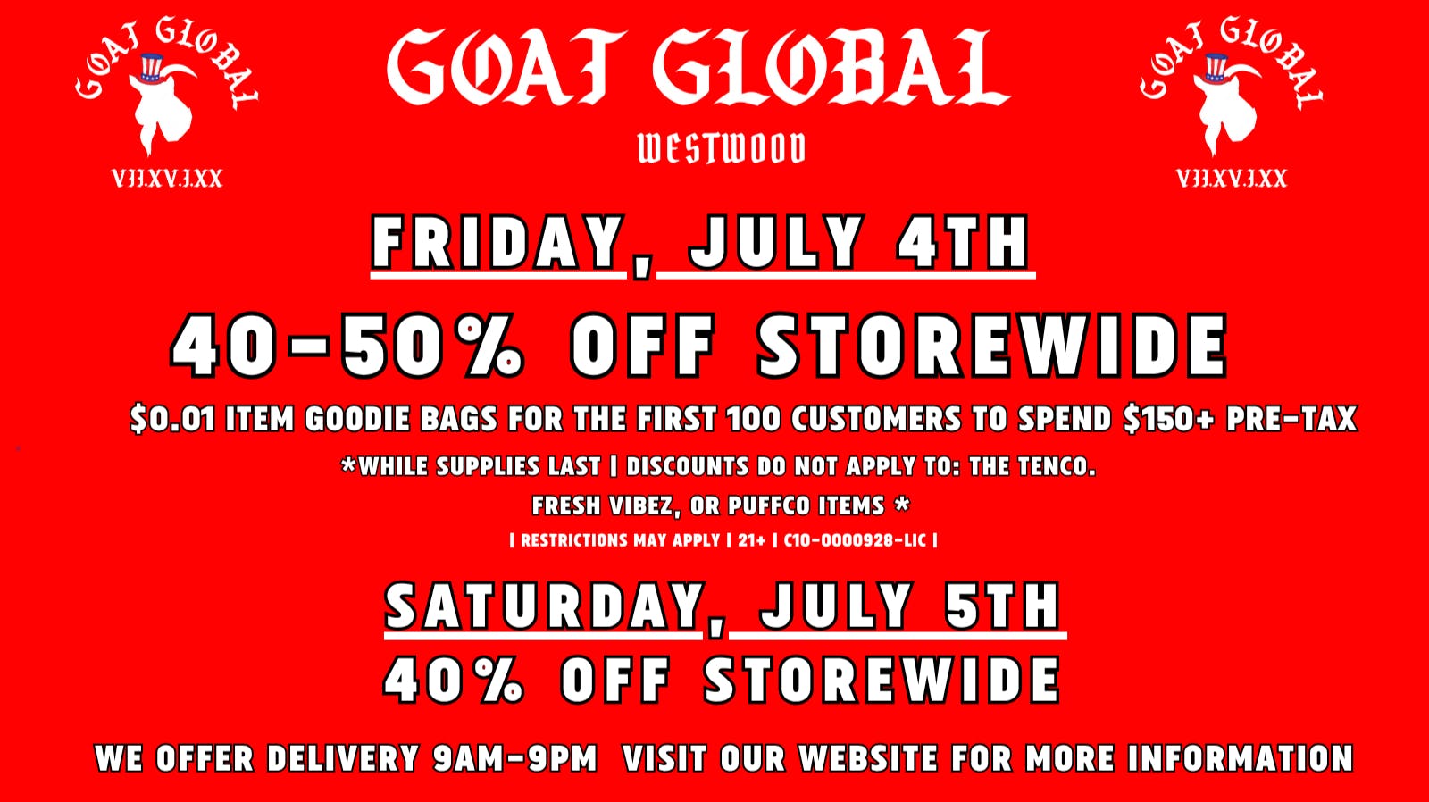 are the dispensaries having a 4th of july sale