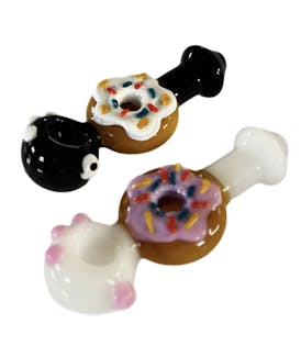 Glass Pipe | Donut | White/Black | Large