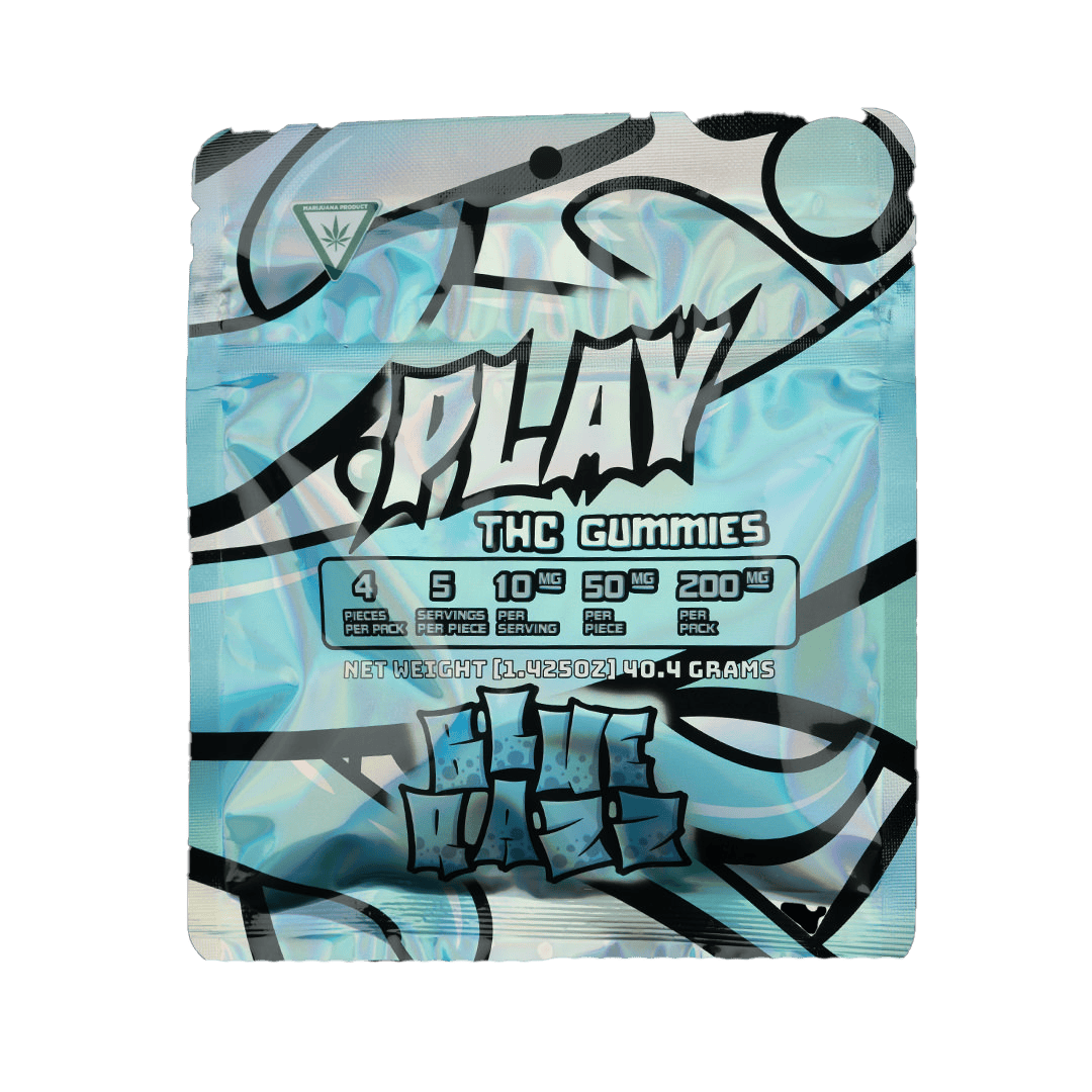 Play | Blue Raspberry | 200mg | Live Rosin Gummies