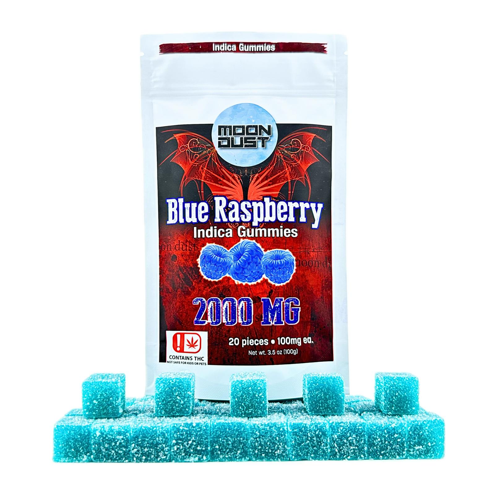 Moon Dust | Blue Raspberry Nano Gummies | 2000mg | 20ct | 100mg/ea by MOON DUST