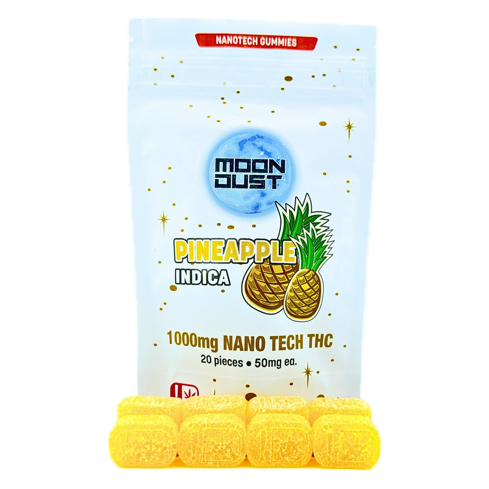 Moon Dust | Pineapple Nano Gummies | 1000mg | 20ct | 50mg/ea at Reefer Joe's