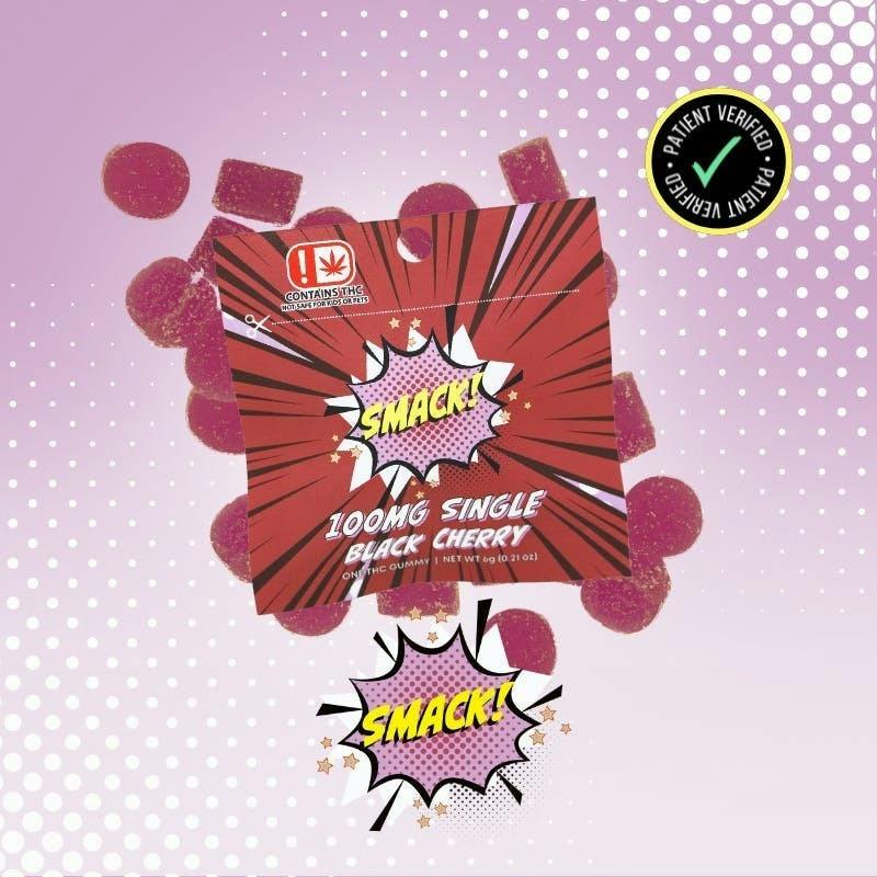 SMACK! - 10ct Gummies - Black Cherry - 1000mg THC at Reefer Joe's