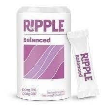 Ripple: Balanced - 1:1 THC/CBD - (10) 10mg Packets - 100mg Quick Dissolve Powder - Hybrid