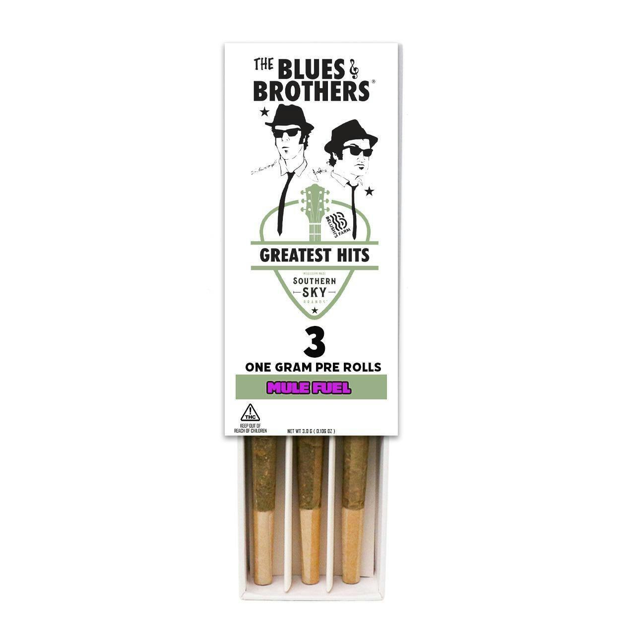 The Blues Brothers: Mule Fuel - (3) 1g PreRolls - 3g - Indica