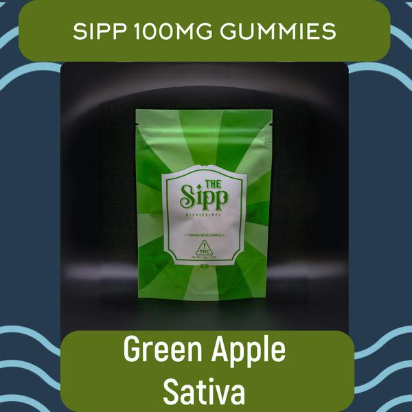 The Sipp: Green Apple - (10) 10mg Pieces - 100mg - Sativa